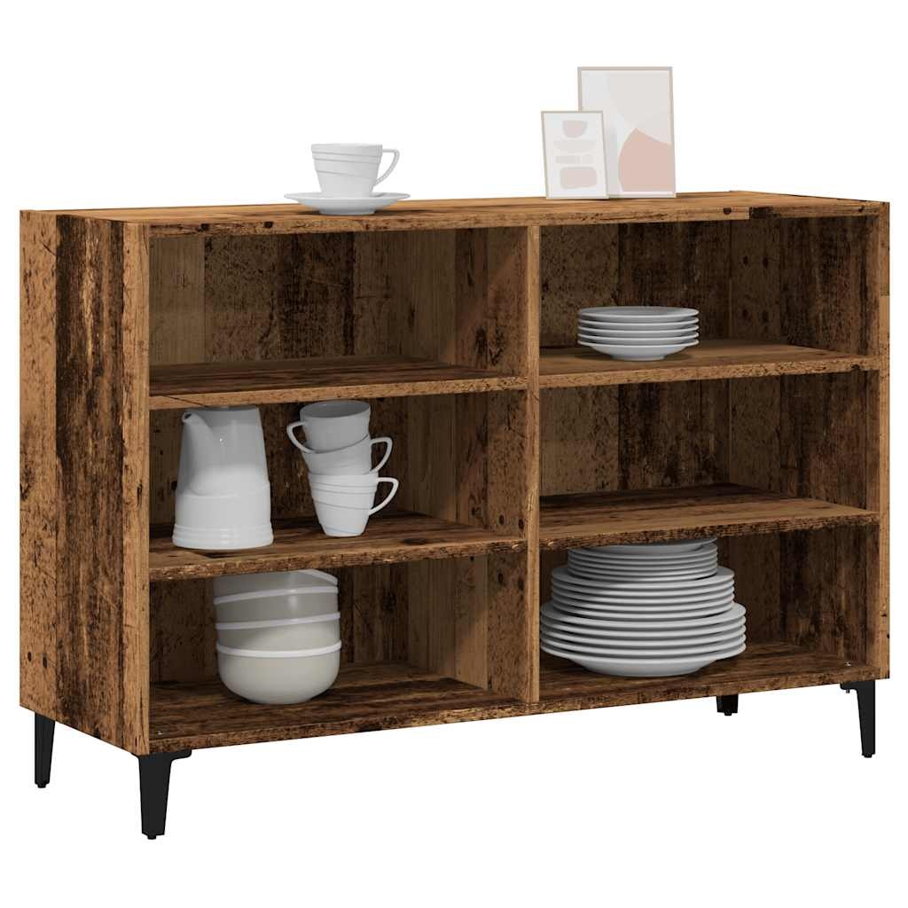 vidaXL Dressoir 103,5x35x70 cm bewerkt hout oud houtkleurig