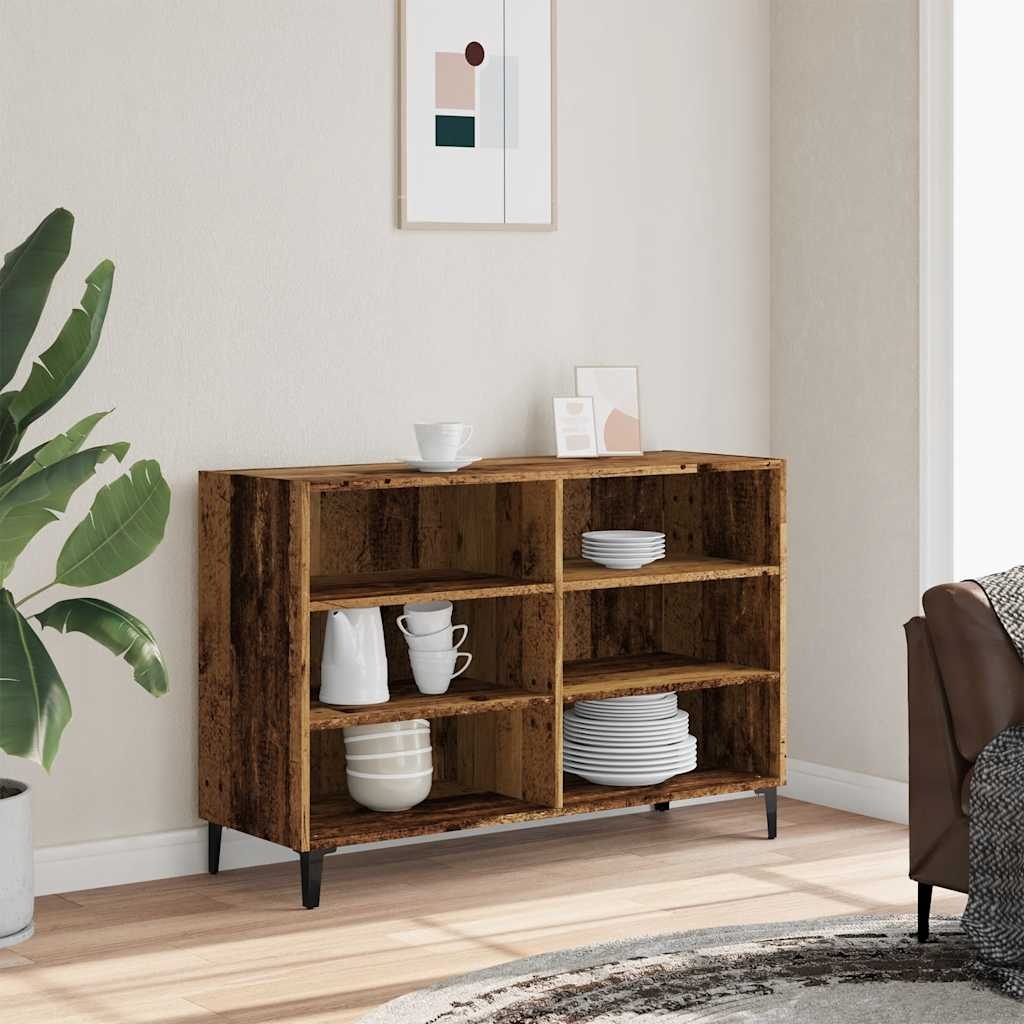 vidaXL Dressoir 103,5x35x70 cm bewerkt hout oud houtkleurig