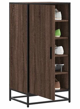 vidaXL Schoenenrek 48x38x97,5 cm bewerkt hout bruin eikenkleurig