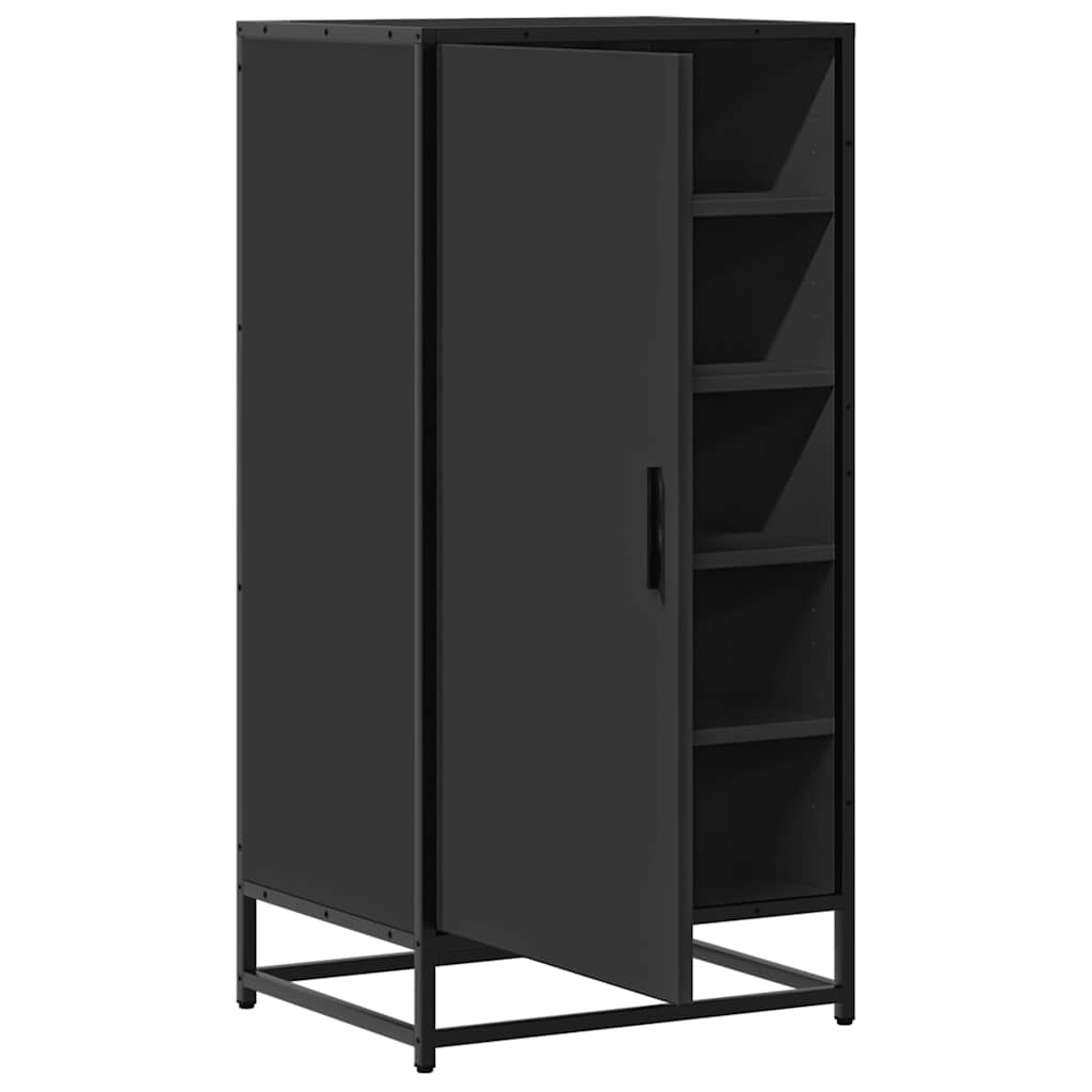 vidaXL Schoenenrek 48x38x97,5 cm bewerkt hout zwart