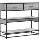 vidaXL Wandtafel 90x35x80 cm bewerkt hout grijs sonoma eikenkleurig