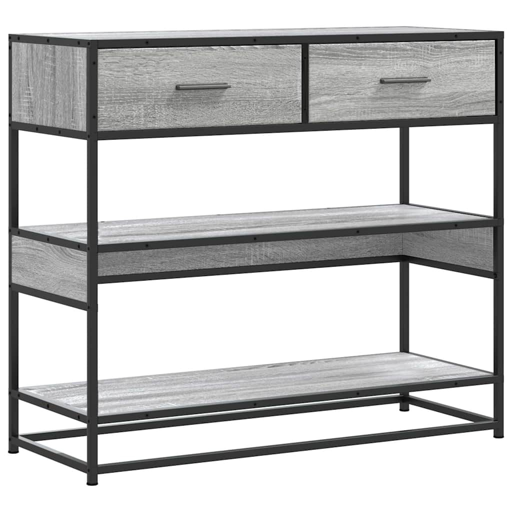 vidaXL Wandtafel 90x35x80 cm bewerkt hout grijs sonoma eikenkleurig