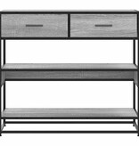 vidaXL Wandtafel 90x35x80 cm bewerkt hout grijs sonoma eikenkleurig