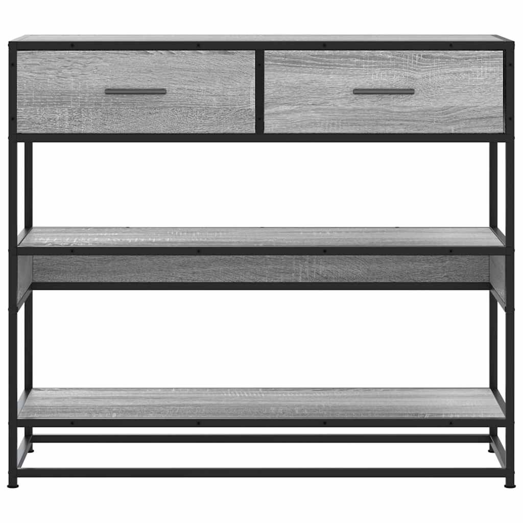 vidaXL Wandtafel 90x35x80 cm bewerkt hout grijs sonoma eikenkleurig