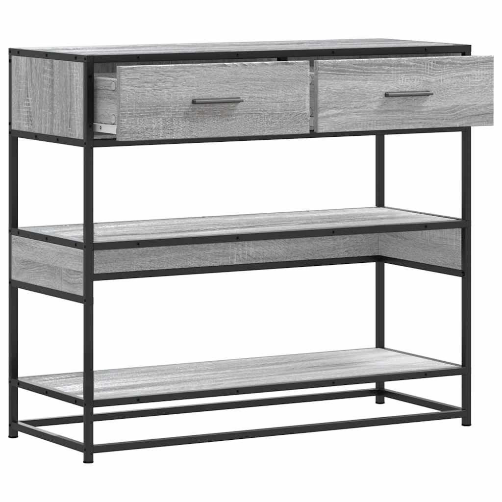 vidaXL Wandtafel 90x35x80 cm bewerkt hout grijs sonoma eikenkleurig