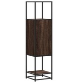 vidaXL Hoge kast 35,5x35x139 cm bewerkt hout en metaal bruin eiken
