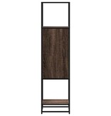vidaXL Hoge kast 35,5x35x139 cm bewerkt hout en metaal bruin eiken