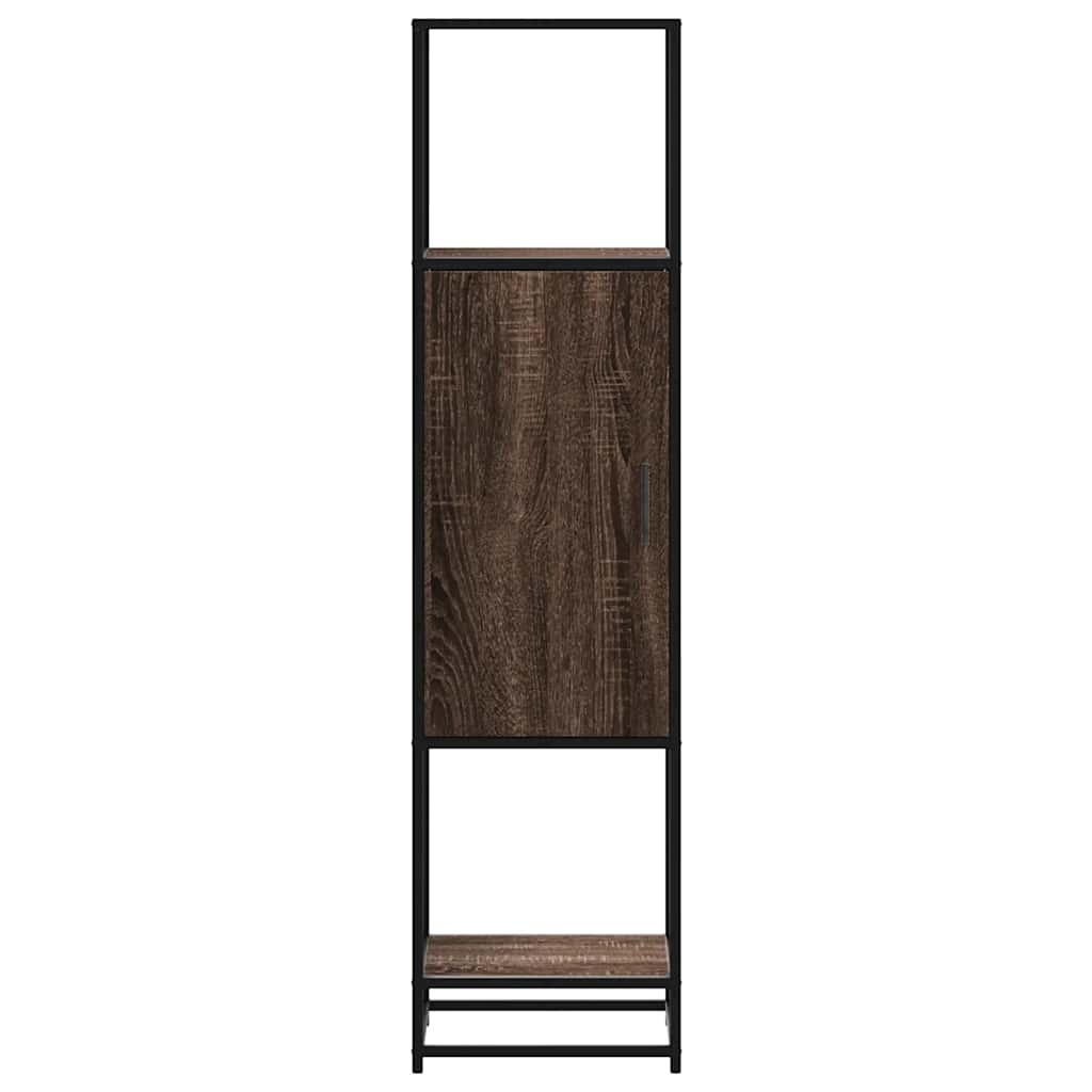 vidaXL Hoge kast 35,5x35x139 cm bewerkt hout en metaal bruin eiken