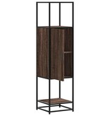 vidaXL Hoge kast 35,5x35x139 cm bewerkt hout en metaal bruin eiken