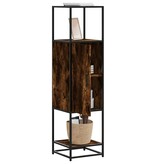 vidaXL Hoge kast 35,5x35x139 cm bewerkt hout en metaal gerookt eiken