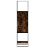 vidaXL Hoge kast 35,5x35x139 cm bewerkt hout en metaal gerookt eiken