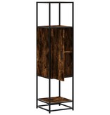 vidaXL Hoge kast 35,5x35x139 cm bewerkt hout en metaal gerookt eiken