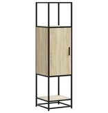 vidaXL Hoge kast 35,5x35x139 cm bewerkt hout en metaal sonoma eiken