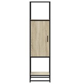 vidaXL Hoge kast 35,5x35x139 cm bewerkt hout en metaal sonoma eiken