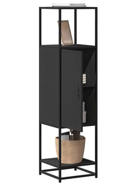 vidaXL Hoge kast 35,5x35x139 cm bewerkt hout en metaal zwart