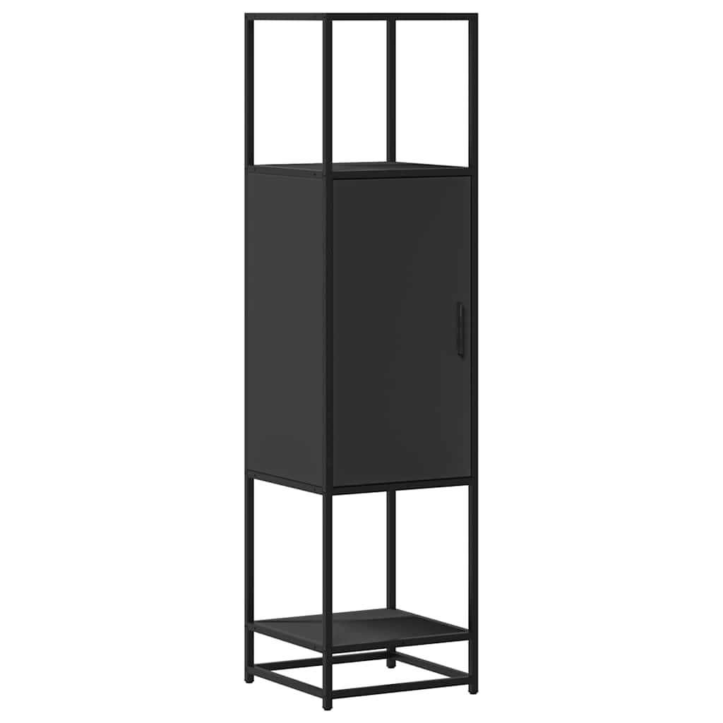 vidaXL Hoge kast 35,5x35x139 cm bewerkt hout en metaal zwart