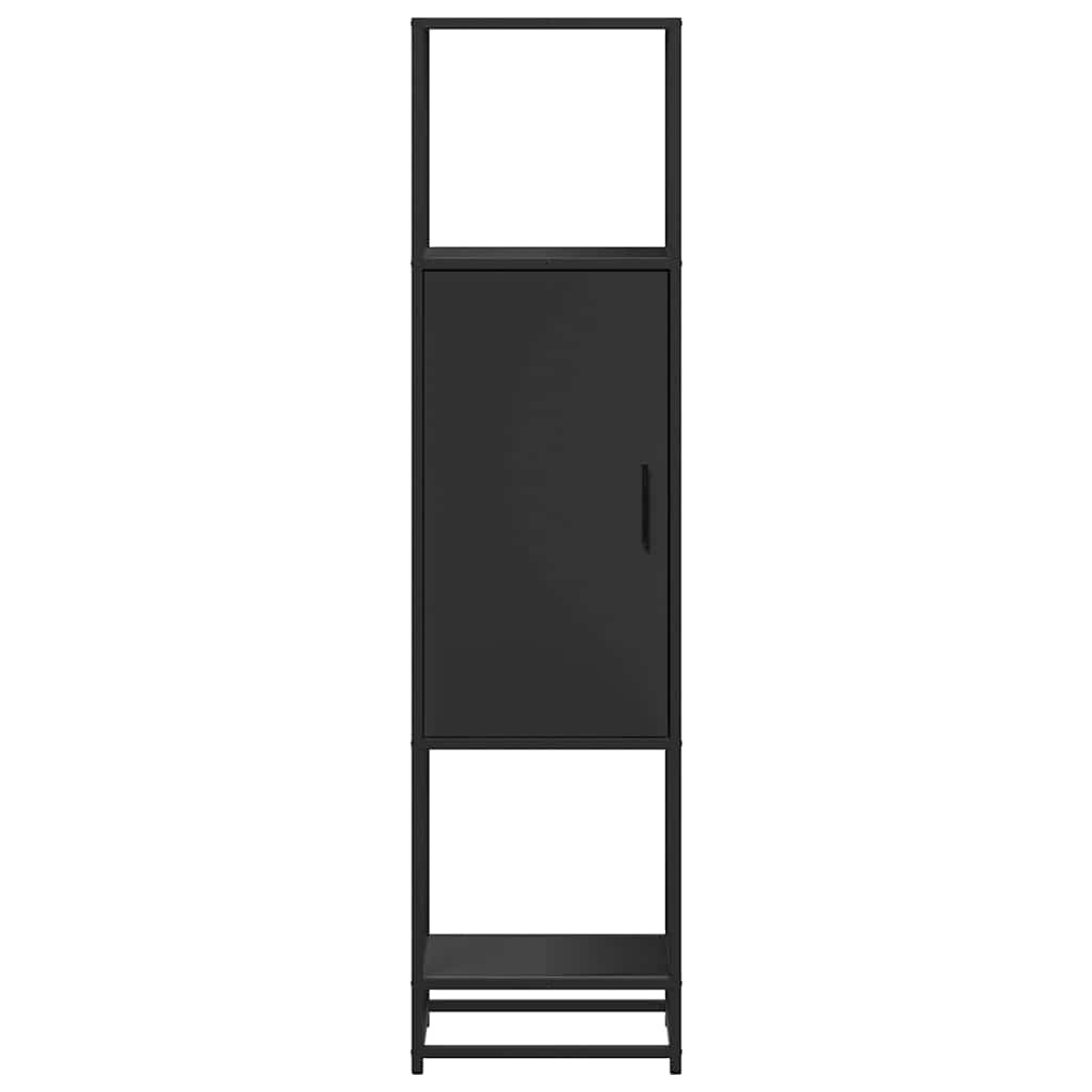 vidaXL Hoge kast 35,5x35x139 cm bewerkt hout en metaal zwart