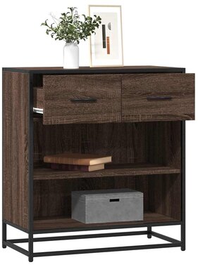 vidaXL Dressoir 68x35x76 cm bewerkt hout bruin eikenkleur