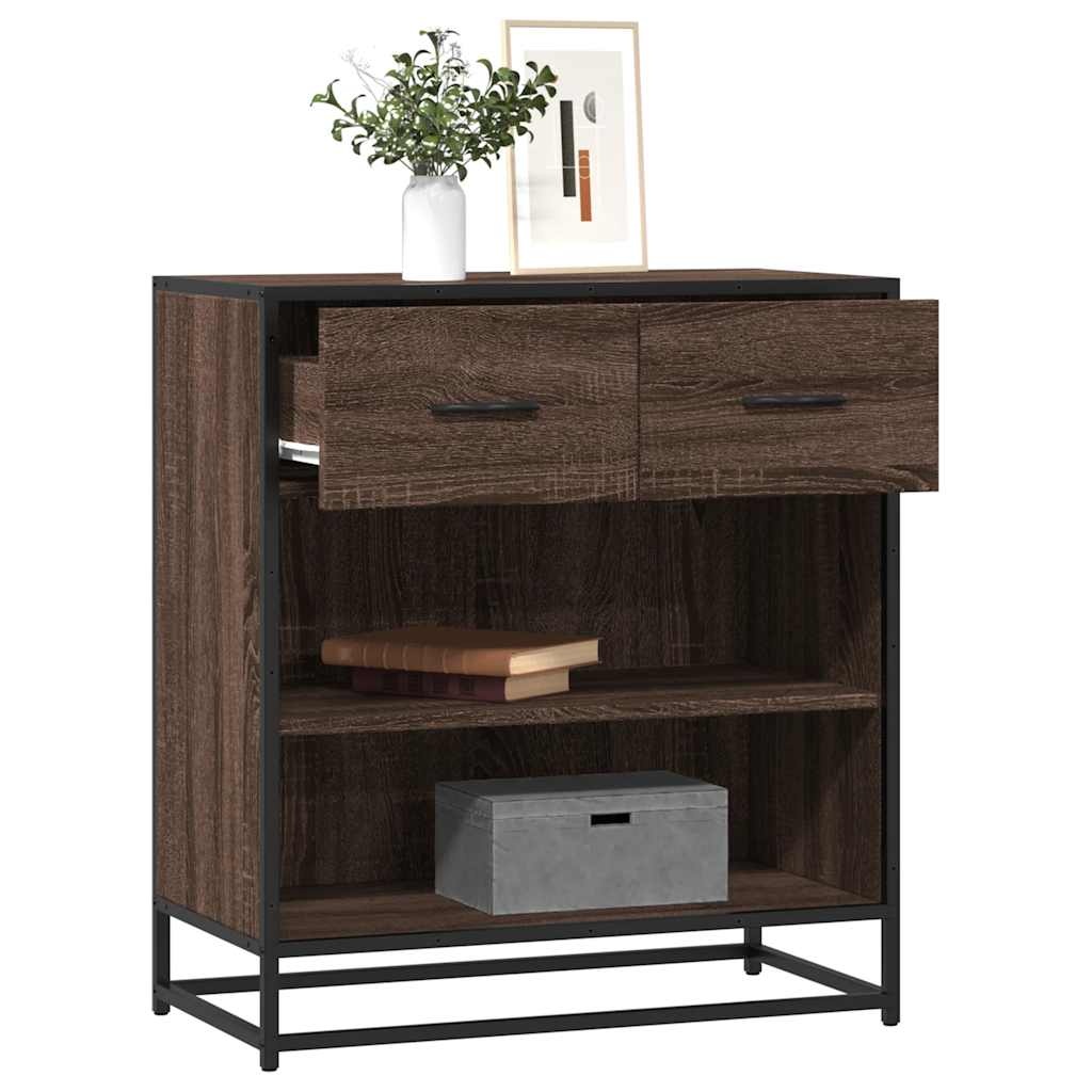 vidaXL Dressoir 68x35x76 cm bewerkt hout bruin eikenkleur