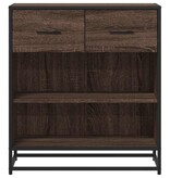 vidaXL Dressoir 68x35x76 cm bewerkt hout bruin eikenkleur