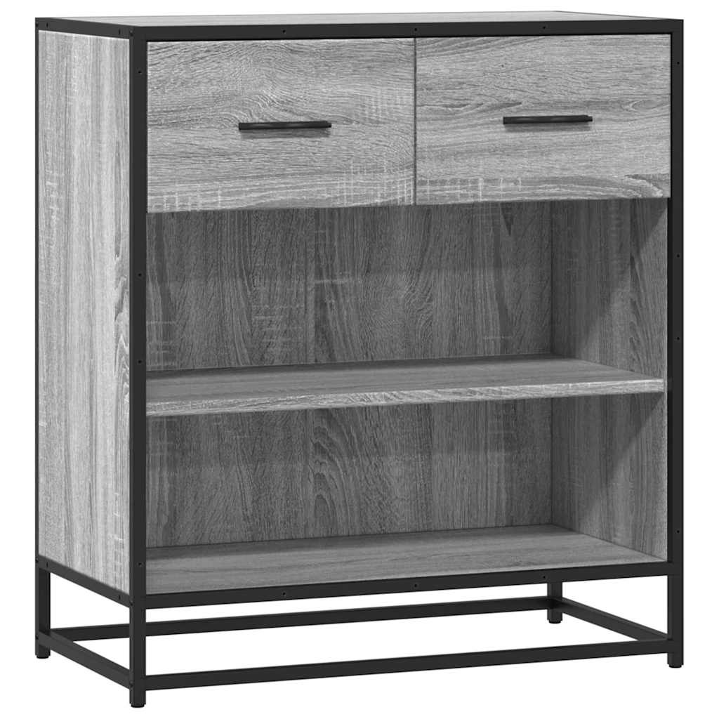 vidaXL Dressoir 68x35x76 cm bewerkt hout grijs sonoma eikenkleurig
