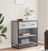 vidaXL Dressoir 68x35x76 cm bewerkt hout grijs sonoma eikenkleurig