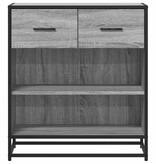 vidaXL Dressoir 68x35x76 cm bewerkt hout grijs sonoma eikenkleurig