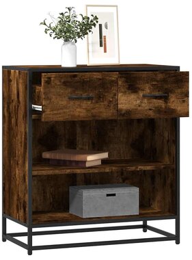 vidaXL Dressoir 68x35x76 cm bewerkt hout gerookt eikenkleurig