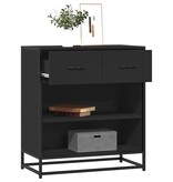 vidaXL Dressoir 68x35x76 cm bewerkt hout zwart