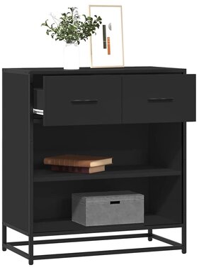 vidaXL Dressoir 68x35x76 cm bewerkt hout zwart