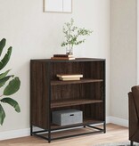 VidaXL Dressoir 68x35x76 cm bewerkt hout en metaal bruin eikenkleur