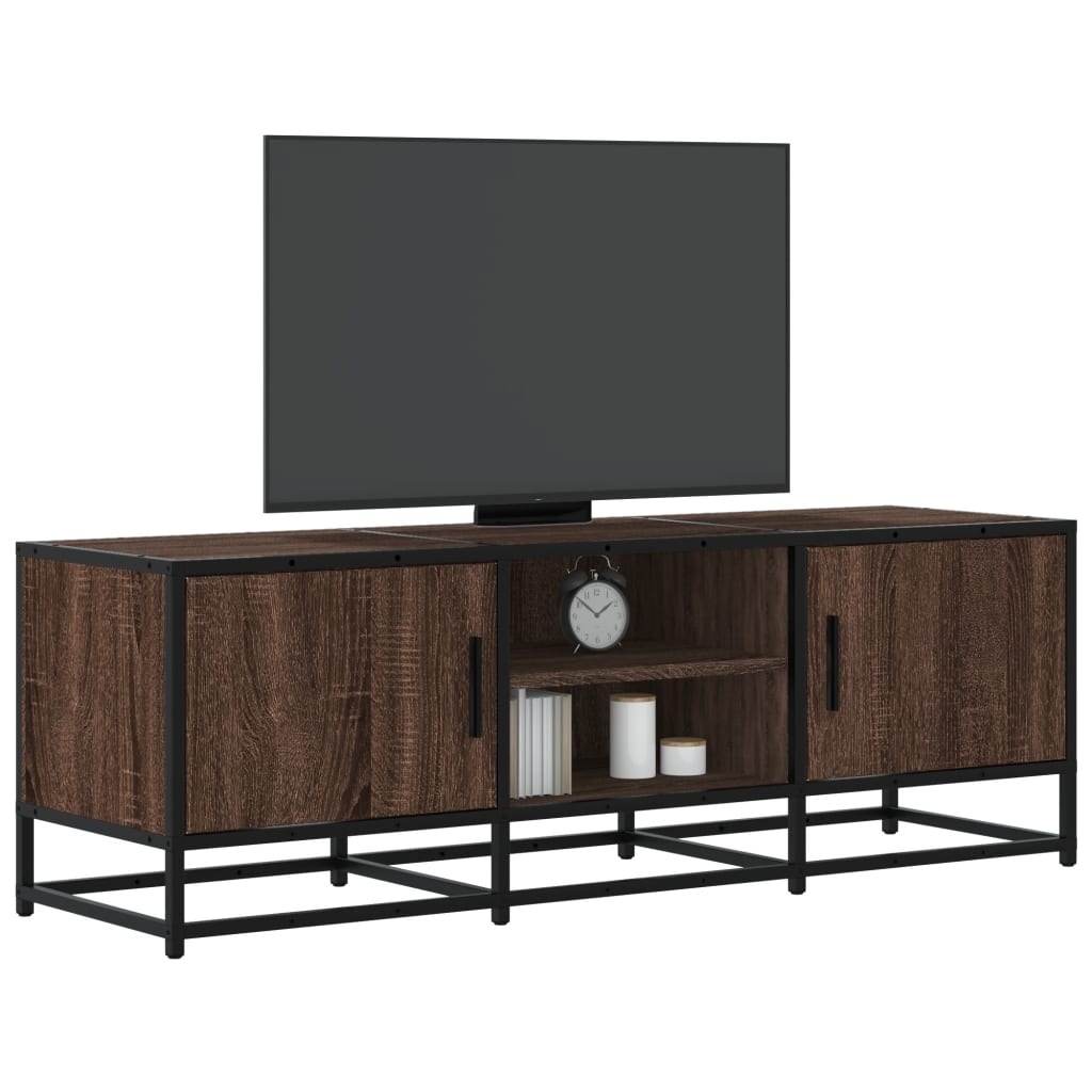 vidaXL Tv-meubel 120x35x41 cm bewerkt hout metaal bruin eikenkleur