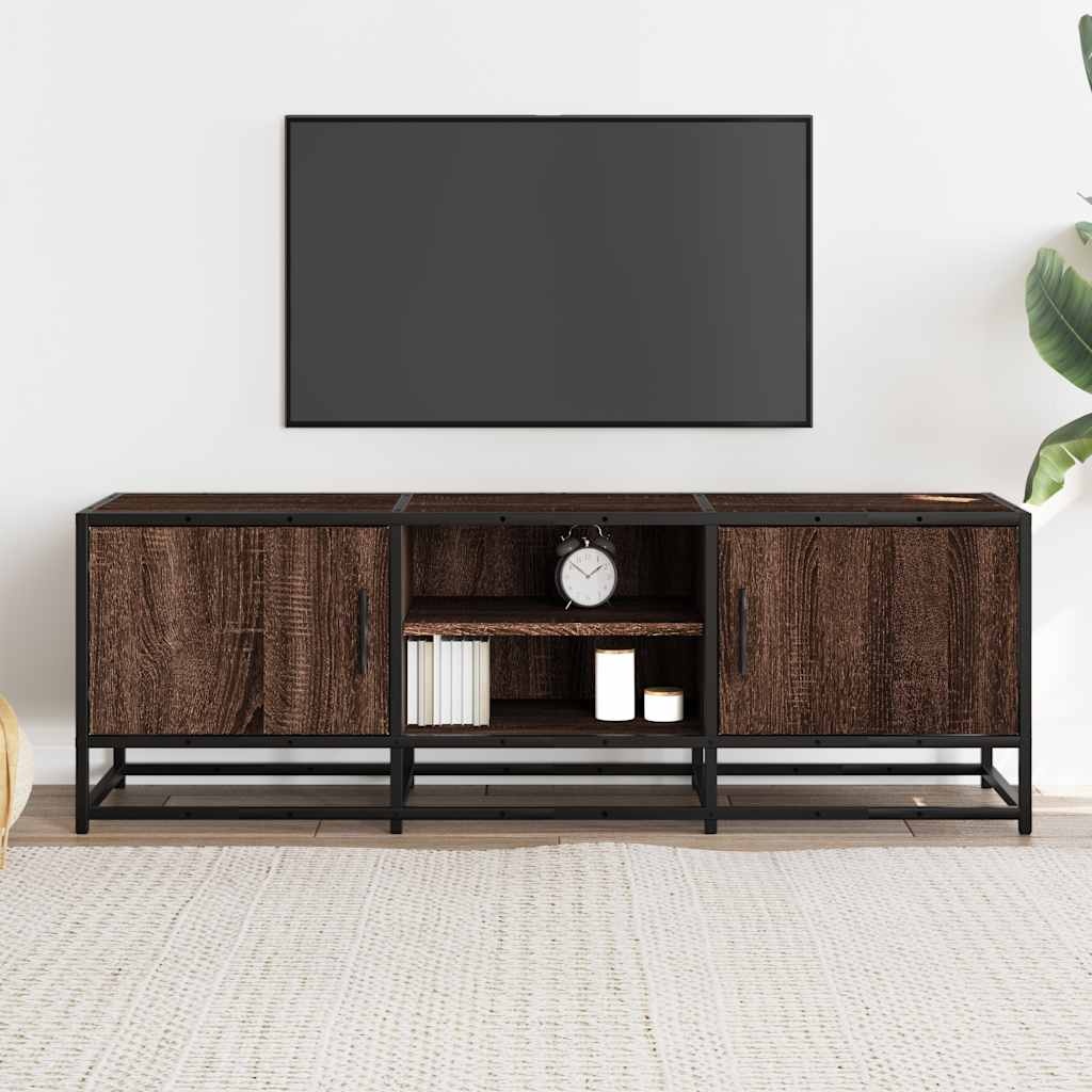 vidaXL Tv-meubel 120x35x41 cm bewerkt hout metaal bruin eikenkleur