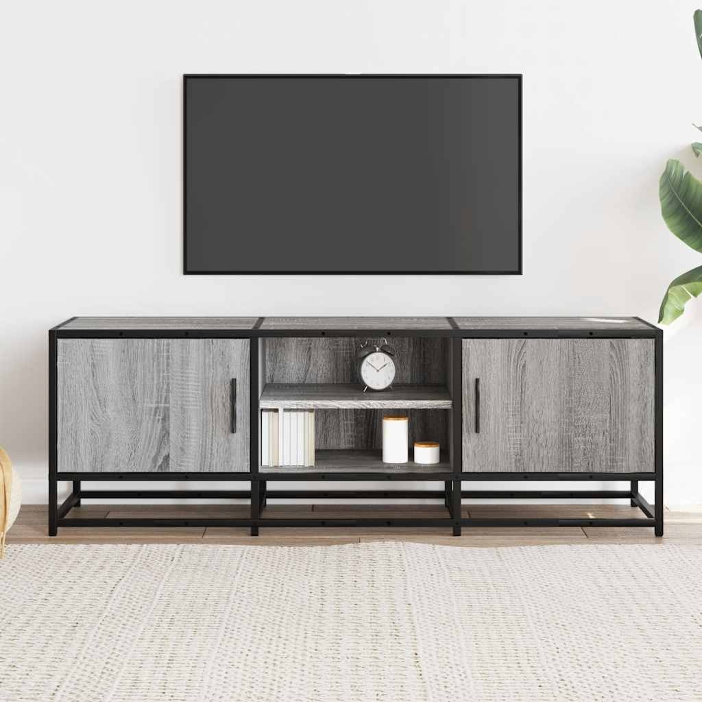 vidaXL Tv-meubel 120x35x41 cm bewerkt hout metaal grijs sonoma eiken