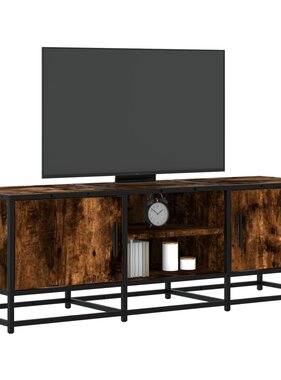 vidaXL Tv-meubel 120x35x41 cm bewerkt hout metaal gerookt eikenkleurig