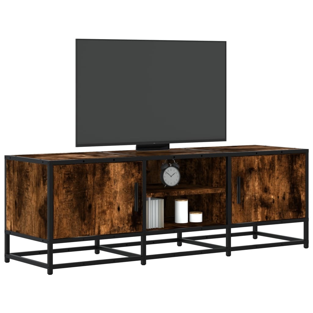vidaXL Tv-meubel 120x35x41 cm bewerkt hout metaal gerookt eikenkleurig