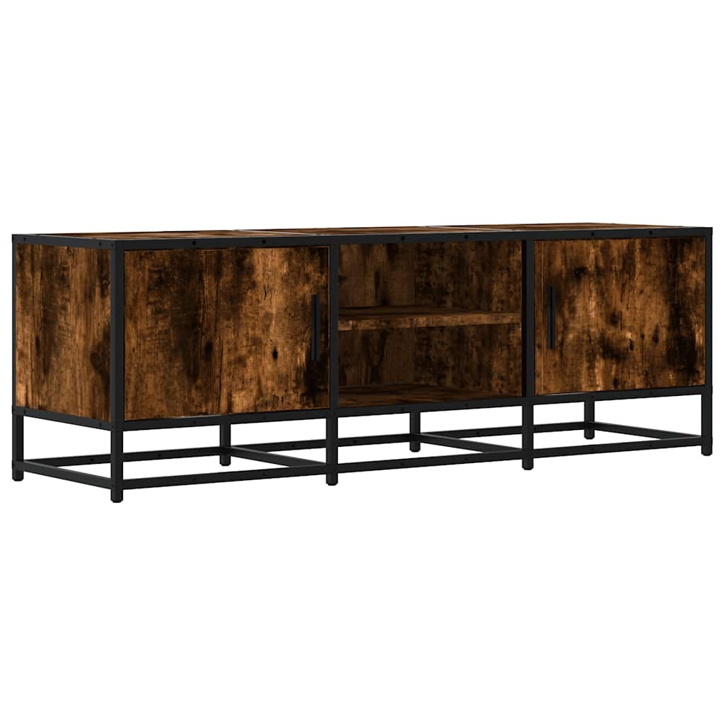 vidaXL Tv-meubel 120x35x41 cm bewerkt hout metaal gerookt eikenkleurig