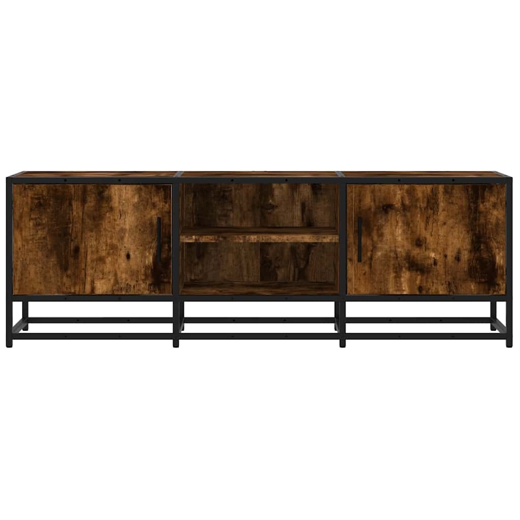 vidaXL Tv-meubel 120x35x41 cm bewerkt hout metaal gerookt eikenkleurig
