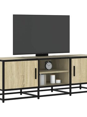 vidaXL Tv-meubel 120x35x41 cm bewerkt hout metaal sonoma eikenkleurig