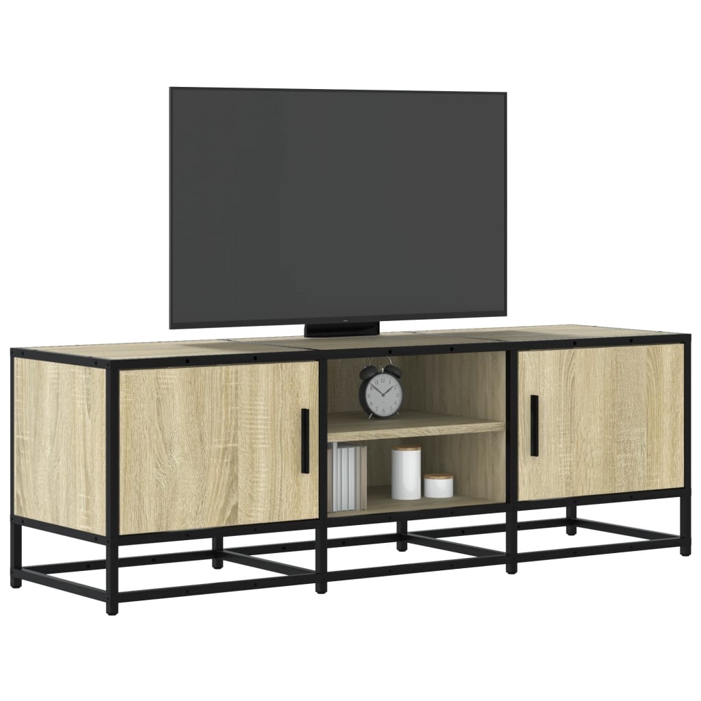vidaXL Tv-meubel 120x35x41 cm bewerkt hout metaal sonoma eikenkleurig