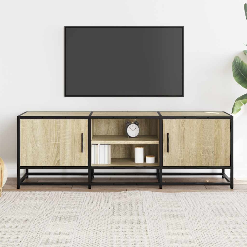 vidaXL Tv-meubel 120x35x41 cm bewerkt hout metaal sonoma eikenkleurig