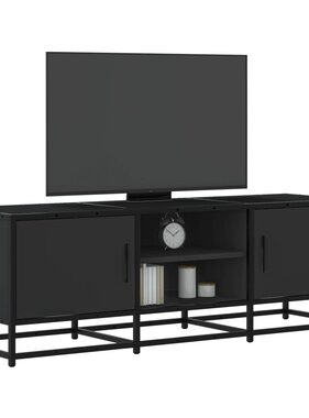 vidaXL Tv-meubel 120x35x41 cm bewerkt hout en metaal zwart
