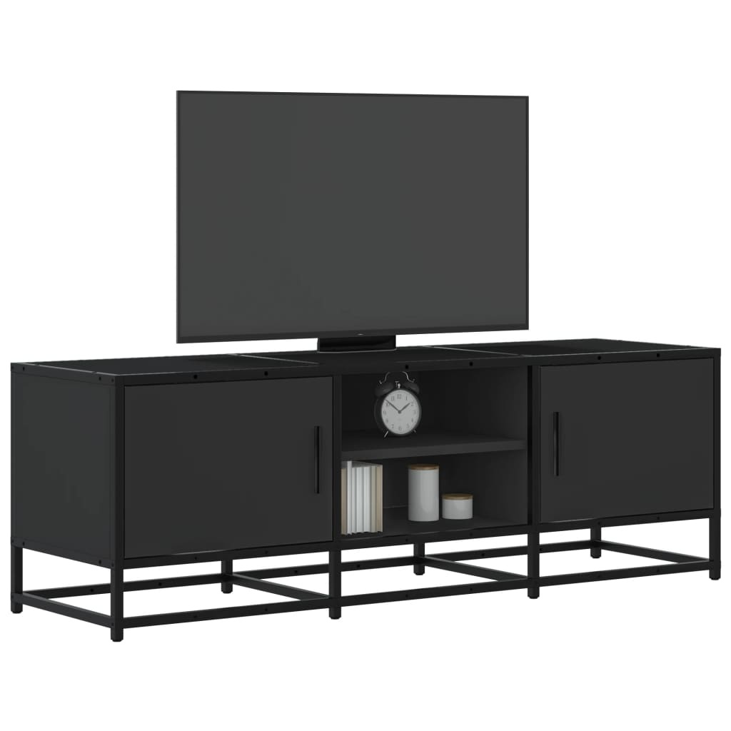 vidaXL Tv-meubel 120x35x41 cm bewerkt hout en metaal zwart