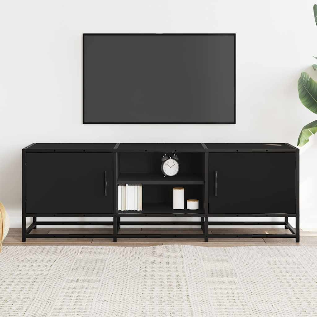 vidaXL Tv-meubel 120x35x41 cm bewerkt hout en metaal zwart