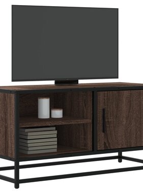 vidaXL Tv-meubel 80x34,5x40 cm bewerkt hout metaal bruin eikenkleur