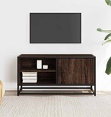 vidaXL Tv-meubel 80x34,5x40 cm bewerkt hout metaal bruin eikenkleur