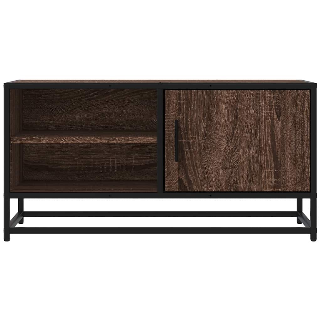 vidaXL Tv-meubel 80x34,5x40 cm bewerkt hout metaal bruin eikenkleur