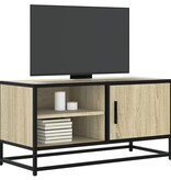 vidaXL Tv-meubel 80x34,5x40 cm bewerkt hout metaal sonoma eikenkleurig
