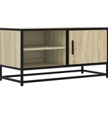 vidaXL Tv-meubel 80x34,5x40 cm bewerkt hout metaal sonoma eikenkleurig