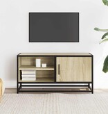 vidaXL Tv-meubel 80x34,5x40 cm bewerkt hout metaal sonoma eikenkleurig